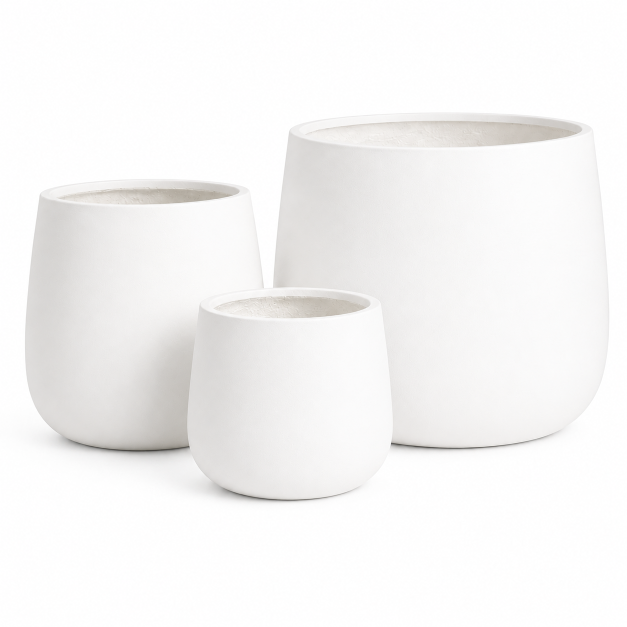 Soft White tub Planter Set – Set of 3