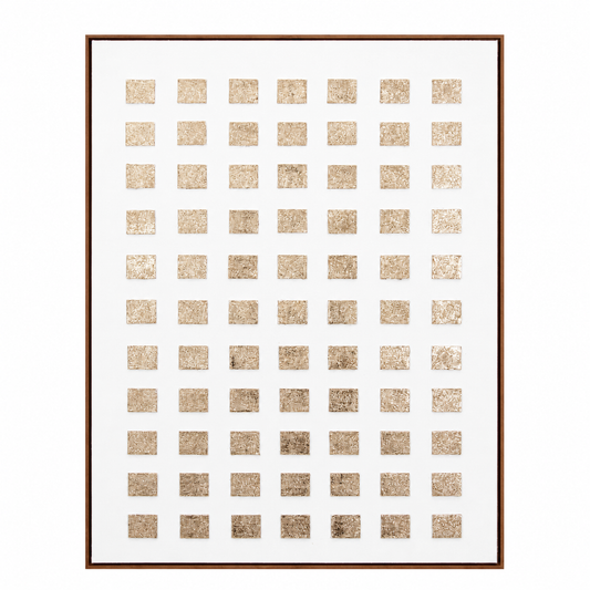 Golden Grid Textured Painting