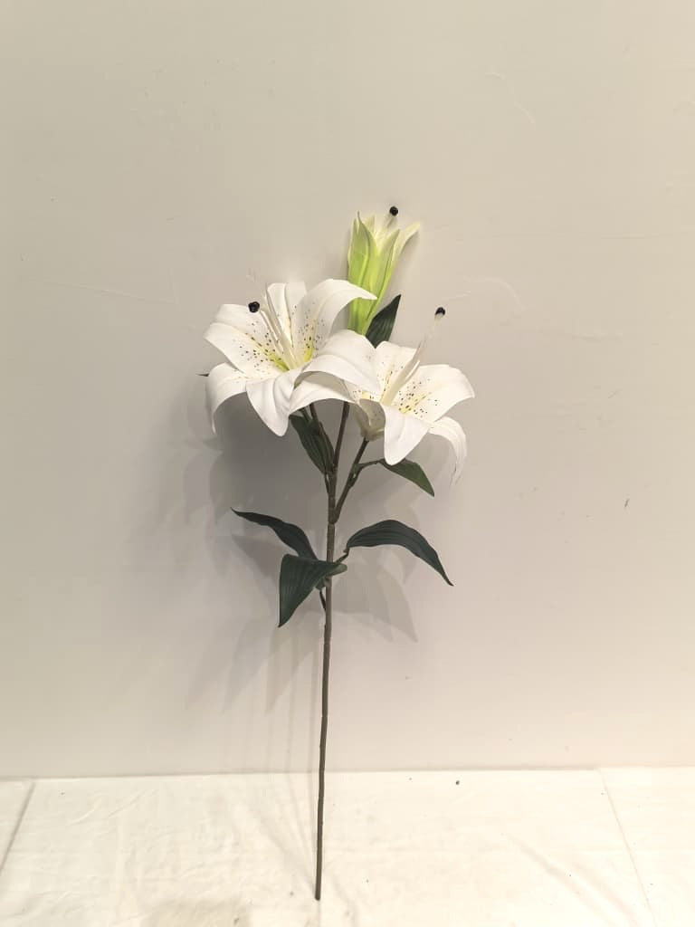 Artificial White Lily Flower Spray