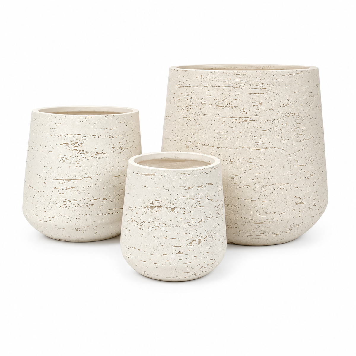 Natural Stone Texture Planter Set – Set of 3