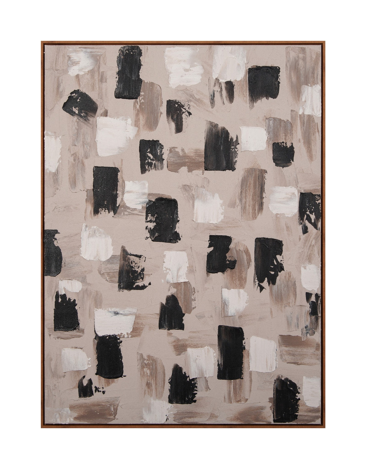 Taupe Brush Block Abstract Painting